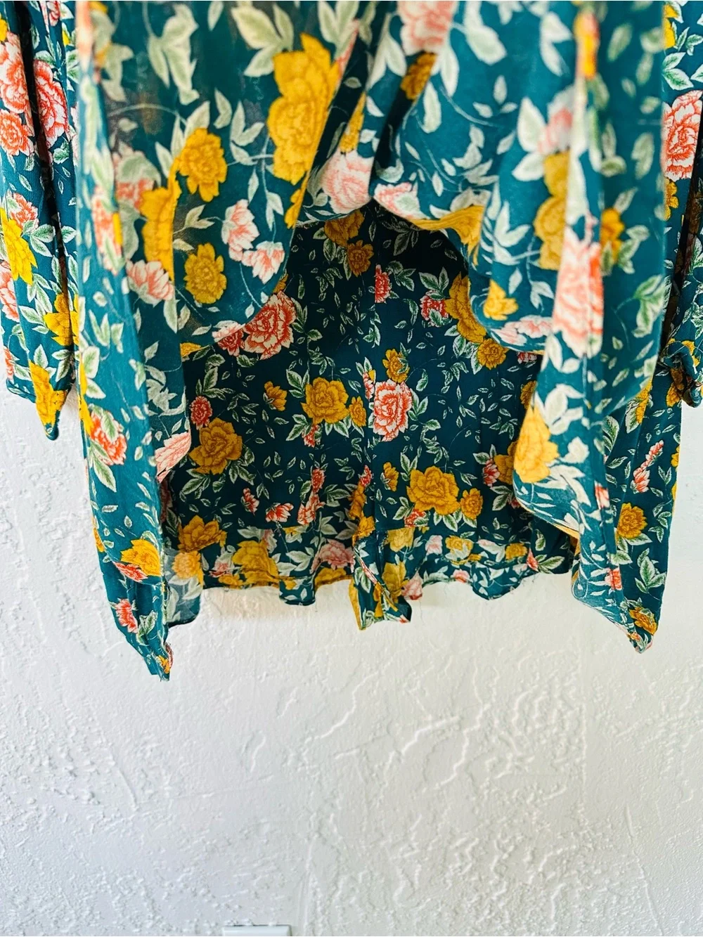 Zara Trafaluc Collection Floral Babydoll Tie Neck Boho Long Sleeve Romper Dress